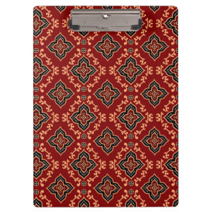Porte-bloc Motif géométrique rouge / Impression indienne