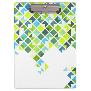Porte-bloc Motif géométrique vert, bleu, blanc