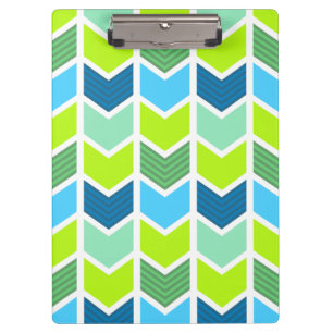 Porte-bloc Motif géométrique vert et bleu moderne de Chevron