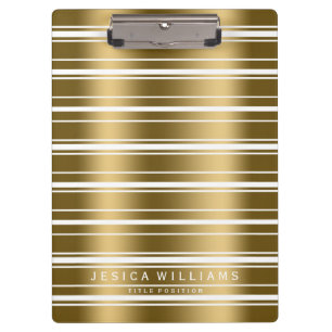 Porte-bloc Motif Gold et White Stripes