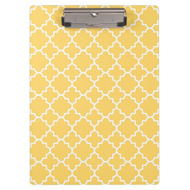 Porte-bloc Motif jaune de Quatrefoil (Devant)