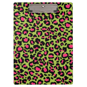 Porte-bloc Motif léopard en framboise sur Lime Green