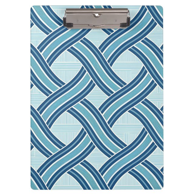 Porte-bloc Motif Lignes Bleues (Devant)
