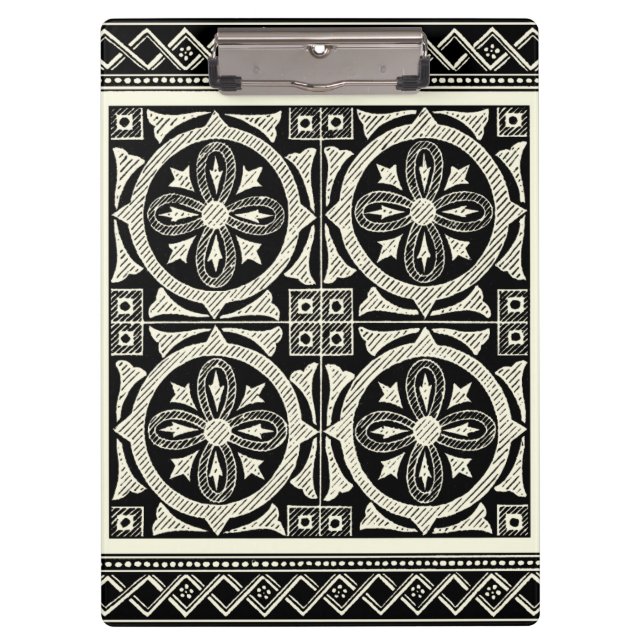 Porte-bloc Motif Mandala noir et blanc par Vision Studio (Devant)