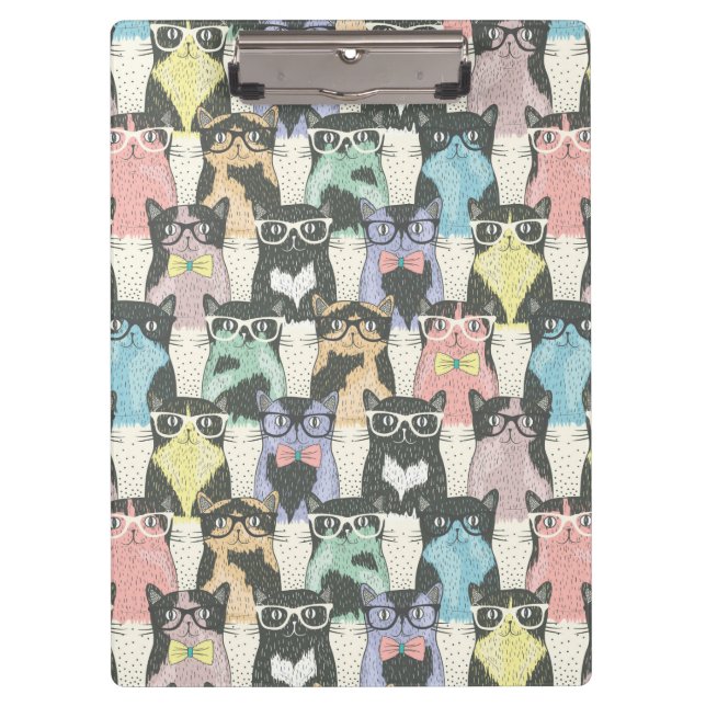 Porte-bloc Motif mignon de chats de hippie (Devant)
