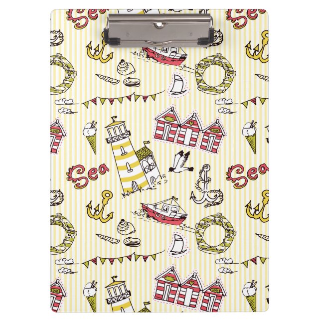 Porte-bloc Motif mignon de scène de plage (Devant)