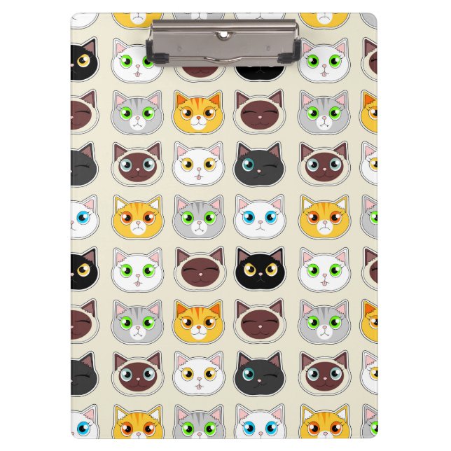Porte-bloc Motif mignon d'expressions de chat (Devant)