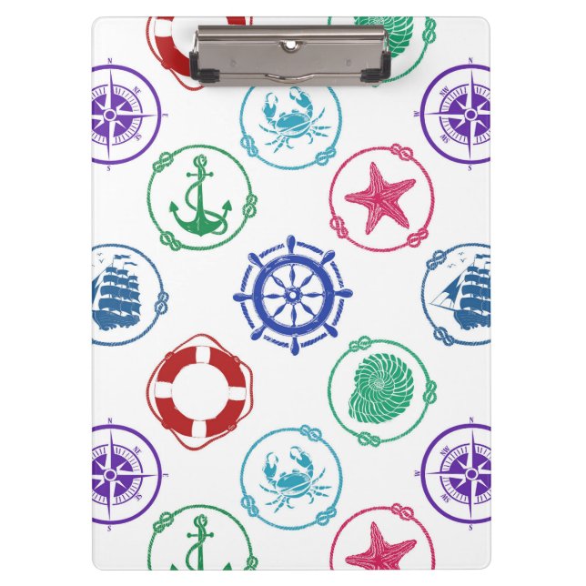 Porte-bloc Motif nautique coloré (Devant)