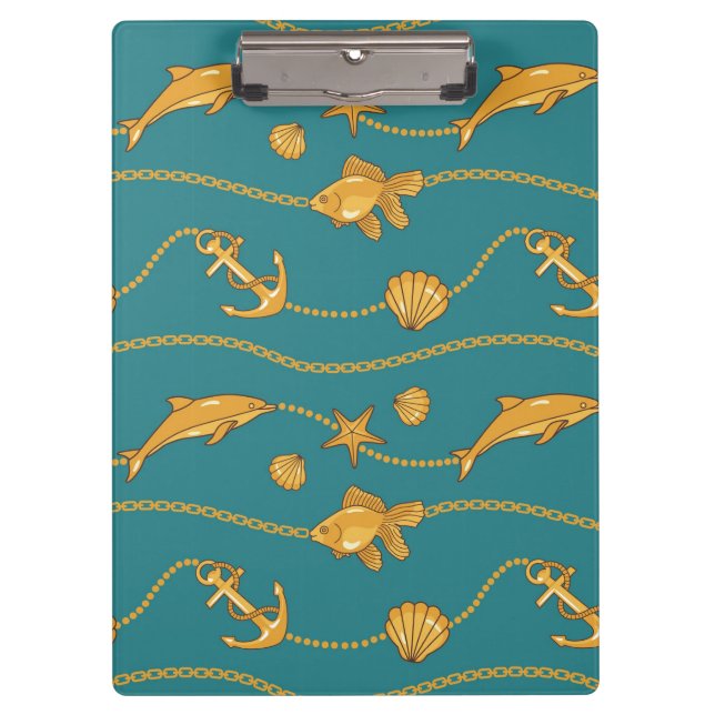 Porte-bloc Motif nautique d'or (Devant)