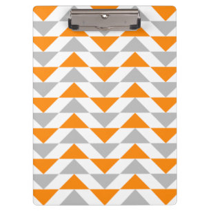 Porte-bloc Motif orange de blanc gris de triangles géométriqu