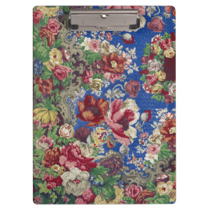Porte-bloc Motif ornemental de rose victorienne bleu royal