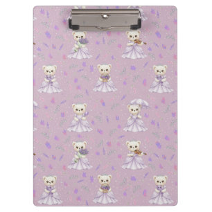 Porte-bloc Motif Ourson Princesse Lavande Mignon