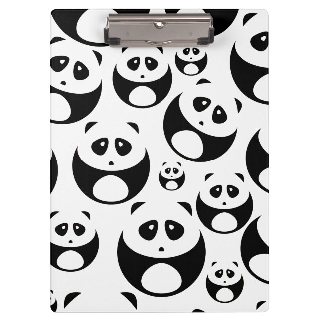 Porte-bloc Motif Panda noir et blanc Kawaii (Devant)