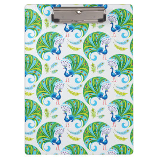 Porte-bloc Motif Paon et Plumes