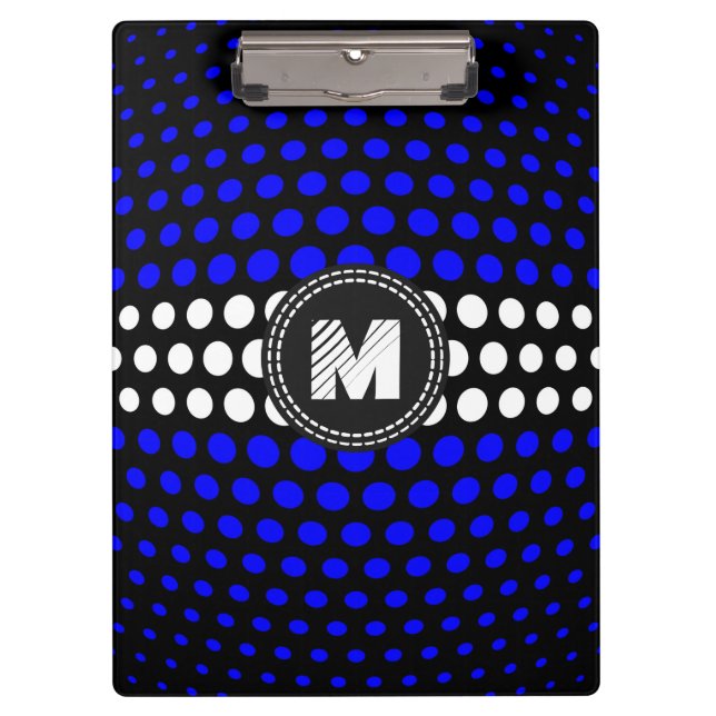 Porte-bloc Motif points blancs et bleus Monogram (Devant)