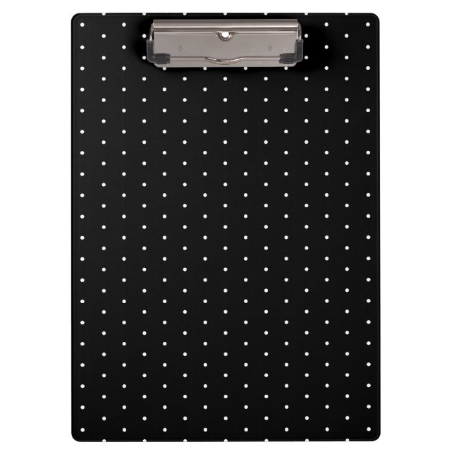 Porte-bloc Motif Pois minuscule noir et blanc Preppy (Devant)