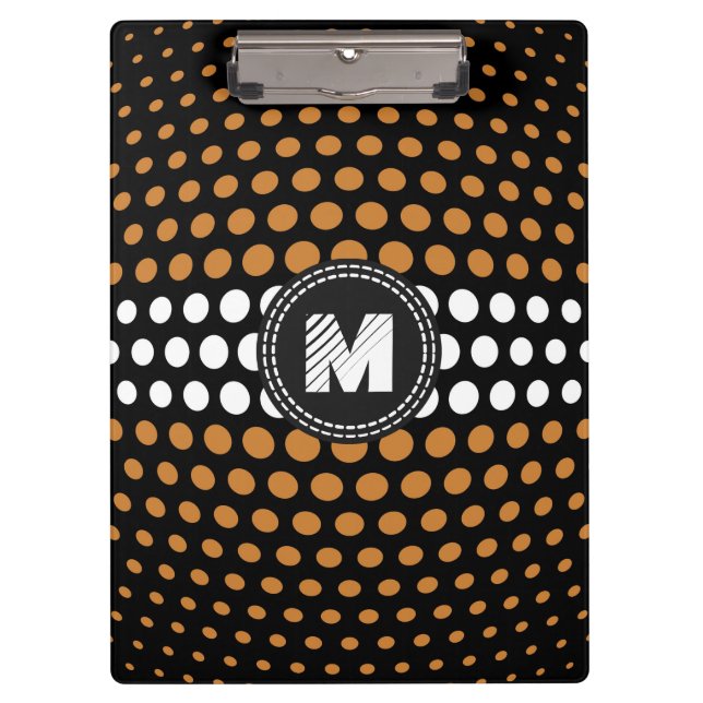 Porte-bloc Motif Pois Monogram White & Bronze (Devant)