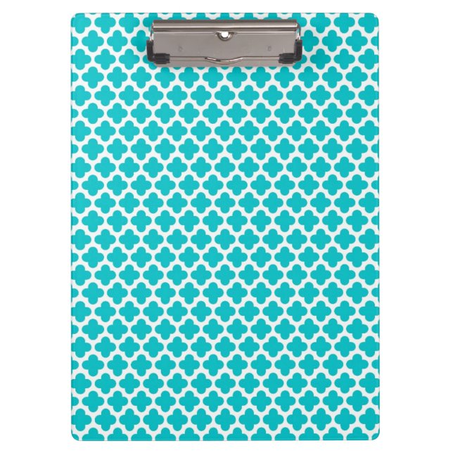 Porte-bloc Motif Quatrefoil Turquoise (Devant)