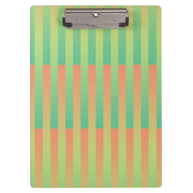 Porte-bloc Motif rayé vert orange (Devant)