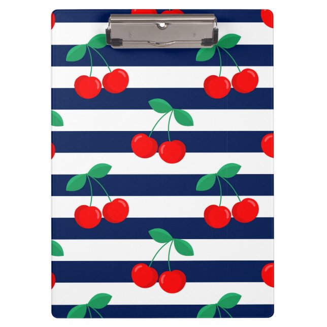 Porte-bloc Motif Rayure Cerise – Cadeau & Décoration de Fruit (Devant)