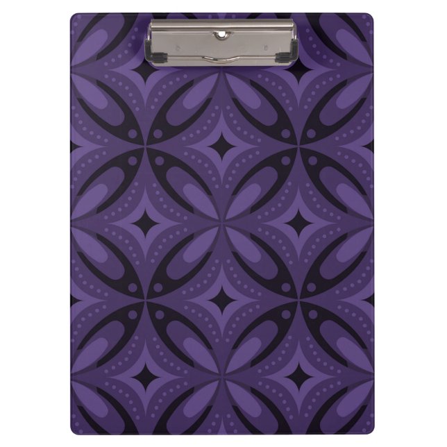 Porte-bloc Motif Rétro de Couleur Violet Foncé (Devant)