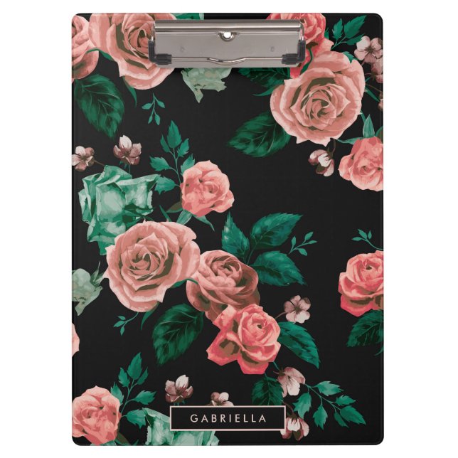 Porte-bloc Motif rose (Devant)