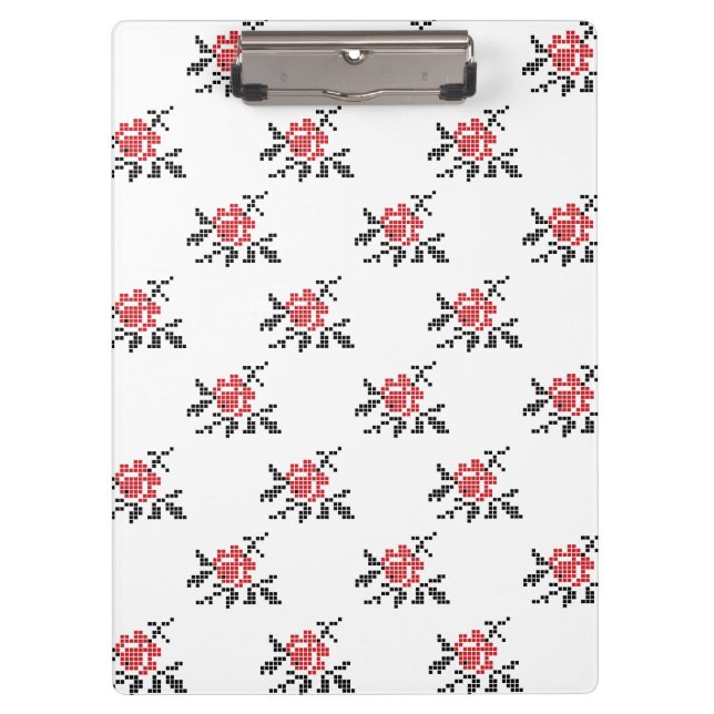 Porte-bloc motif rose (Devant)