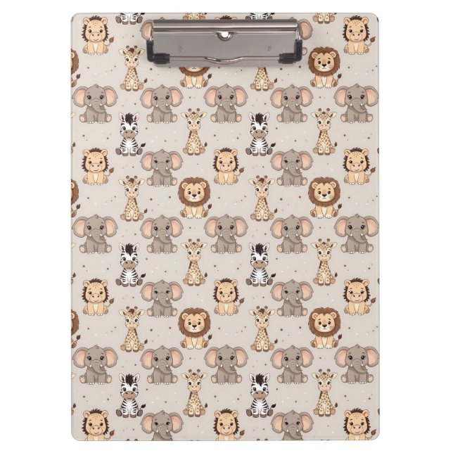 Porte-bloc Motif Safari Bébé Neutre (Devant)