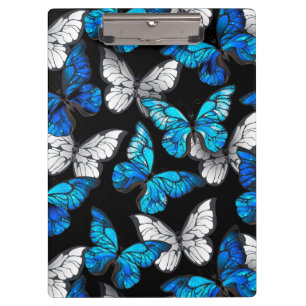 Porte-bloc Motif sans couleur foncée avec papillons bleus Mor