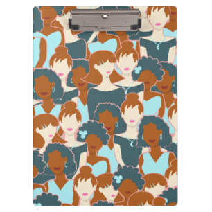 Porte-bloc Motif sans couture avec filles noires et blanches