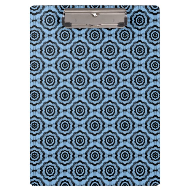 Porte-bloc Motif sans couture de fleur noir bleu (Devant)