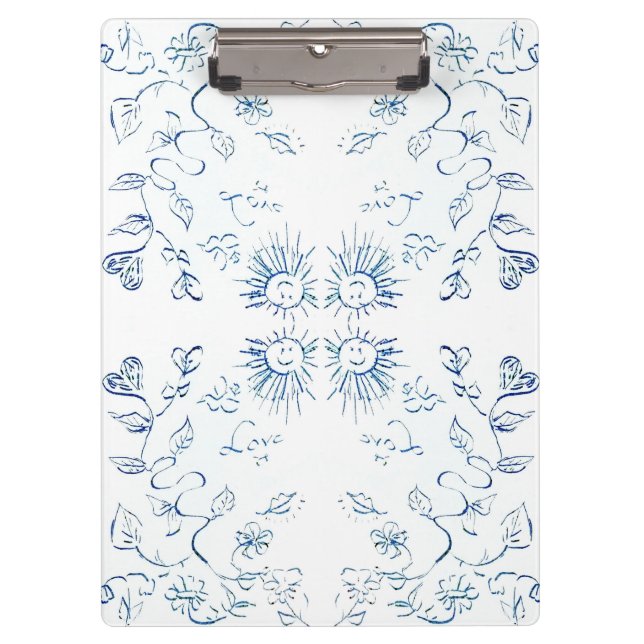 Porte-bloc Motif Soleil Et Fleurs (Devant)