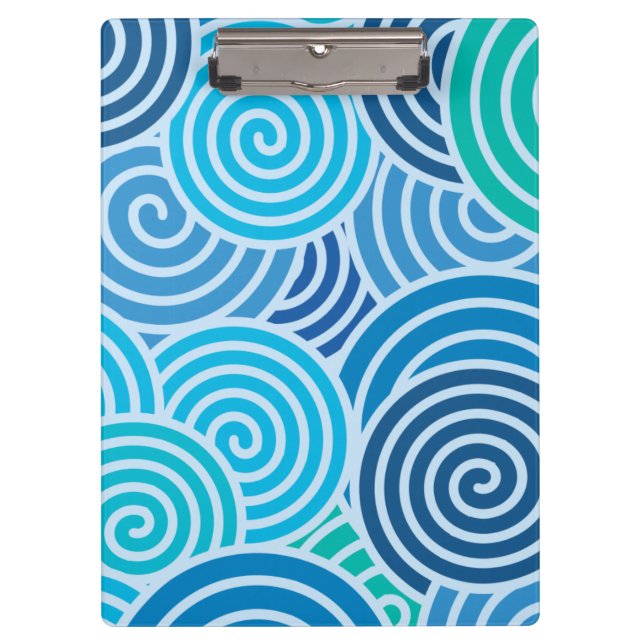 Porte-bloc Motif spirale bleu moderne (Devant)