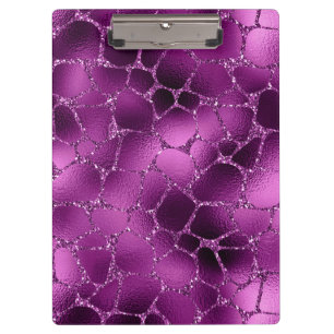 Porte-bloc Motif Taches de Girafe Pailleté Glam Ombre Violet