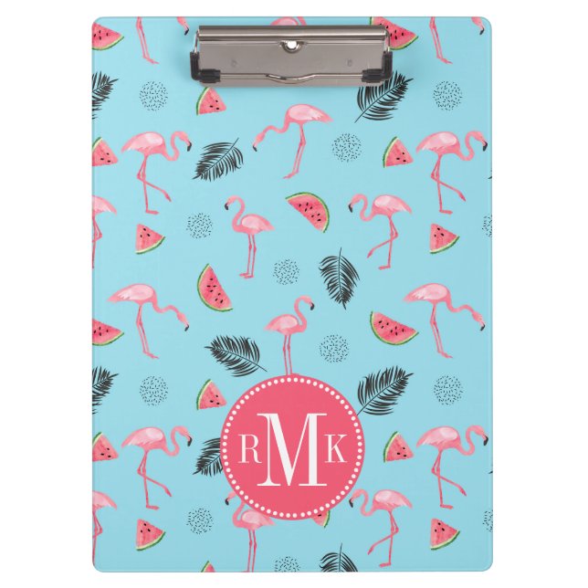 Porte-bloc Motif tropical à la mode de Flamant rose et de (Devant)