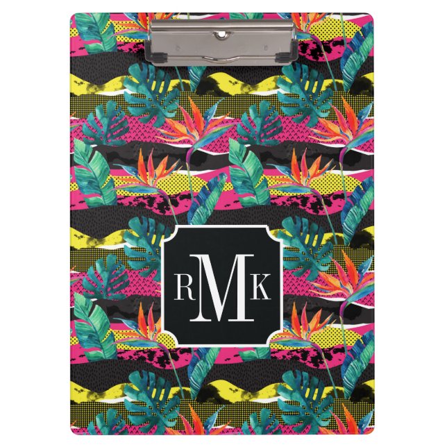Porte-bloc Motif tropical abstrait de texture de néon (Devant)