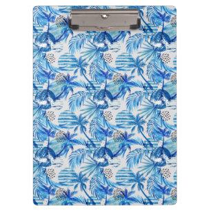 Porte-bloc Motif tropical bleu lumineux d'aquarelle