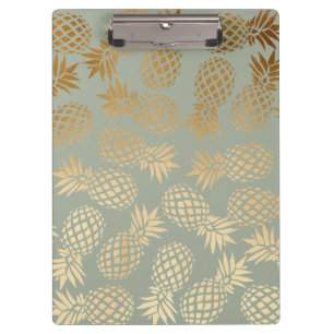 Porte-bloc motif tropical d'ananas d'or élégant de faux