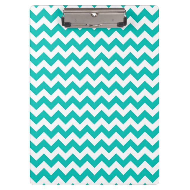 Porte-bloc Motif turquoise blanc Chevron Zig-Zag (Devant)