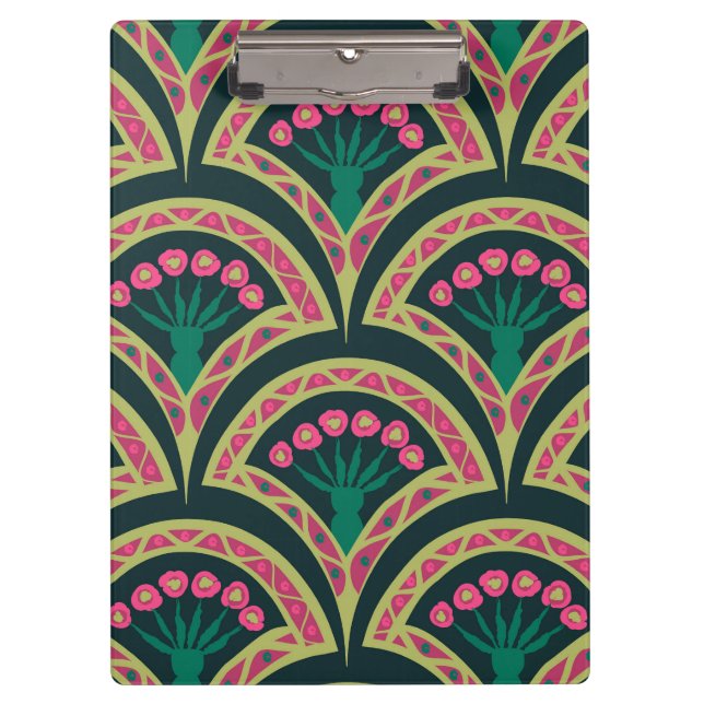 Porte-bloc motif vert en forme de coquillage (Devant)