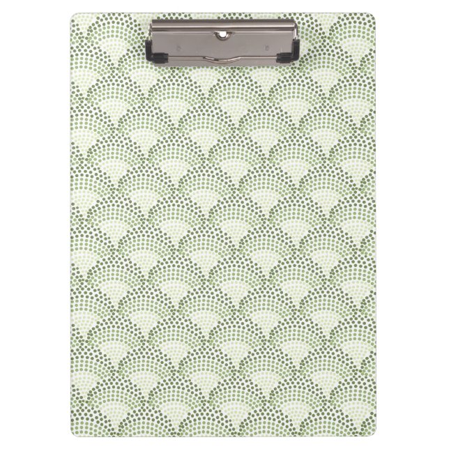 Porte-bloc Motif vert ombré dégradé à points festonnés  (Devant)
