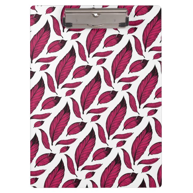 Porte-bloc Motif vibrant de plume rose (Devant)