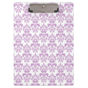 Porte-bloc Motif vintage blanc pourpre Girly 2 de damassé
