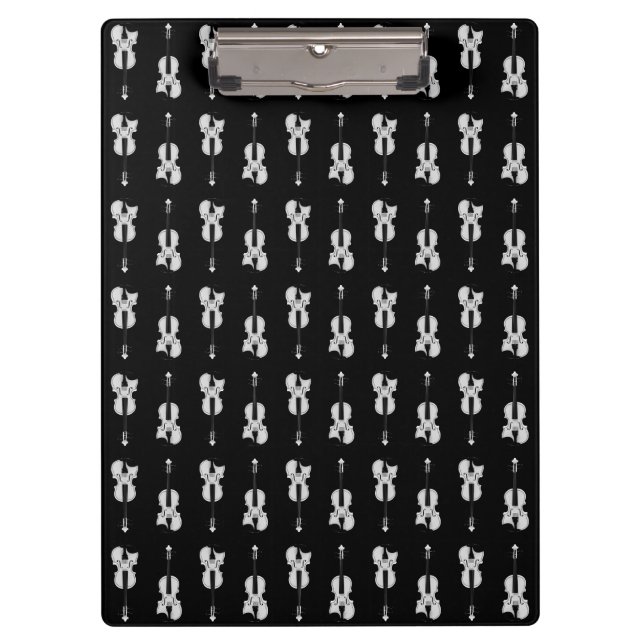 Porte-bloc Motif violon - noir et blanc (Devant)