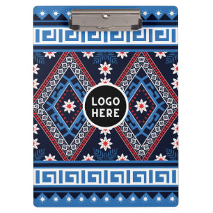 Porte-bloc Motifs géométriques ethniques Abstraits bleus avec