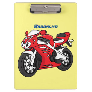 Porte-bloc Moto de sport rouge mignonne dessin animé