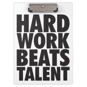 Porte-bloc Mots de motivation - le dur labeur bat le talent