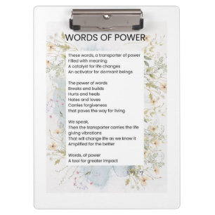 Porte-bloc Mots Du Pouvoir À L'Origine Poème Poème Poésie
