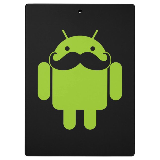 Porte-bloc Moustache Robot Android sur Noir (Dos)