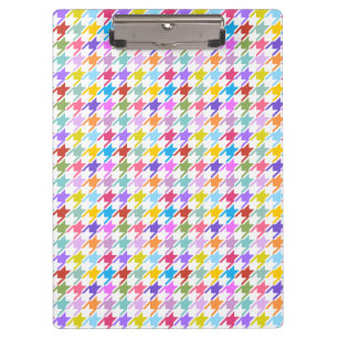 Porte-bloc Multicolor Houndstooth+Motif blanc